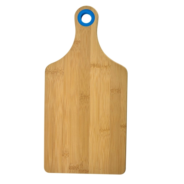 Brown-Royal Blue color option for Bamboo Cheese Board W/Silicone Ring