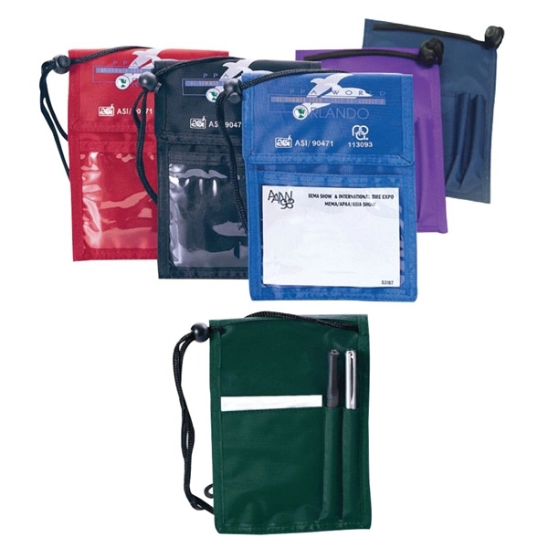 Navy Blue color option for 420 D Nylon Badge, Pen & Card Holder