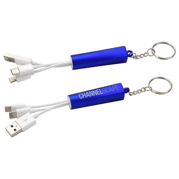 Medium Blue color option for 3 In 1 Light Up Charging Cable With Keychain