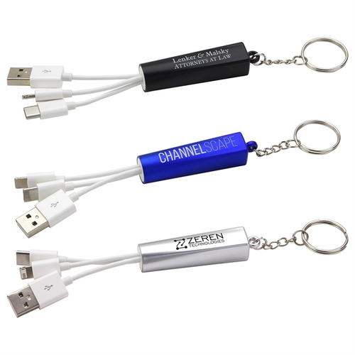 Main photo of 3 In 1 Light Up Charging Cable With Keychain