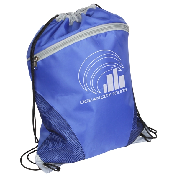 Medium Blue color option for Mesh Curve Drawstring Backpack