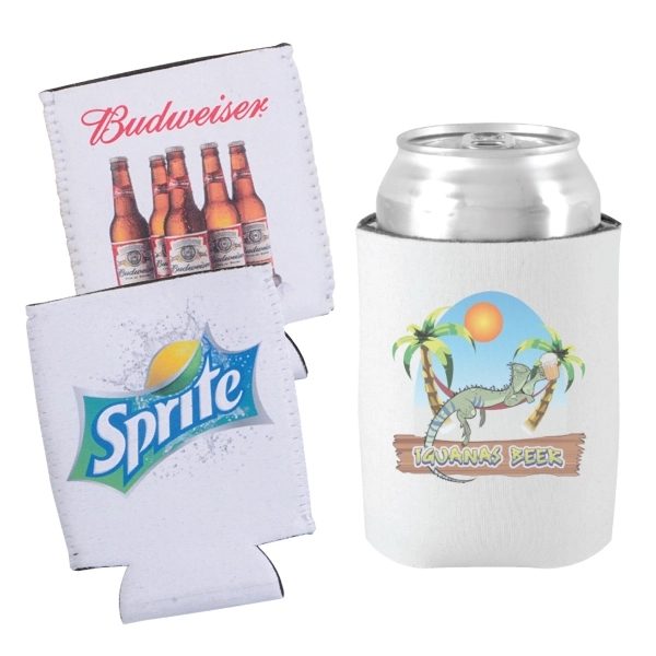 White color option for Neoprene Collapsible Can Holder W/Full Color Sublimation