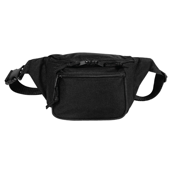 Black color option for 600 D Polyester Triple Zipper Fanny Pack