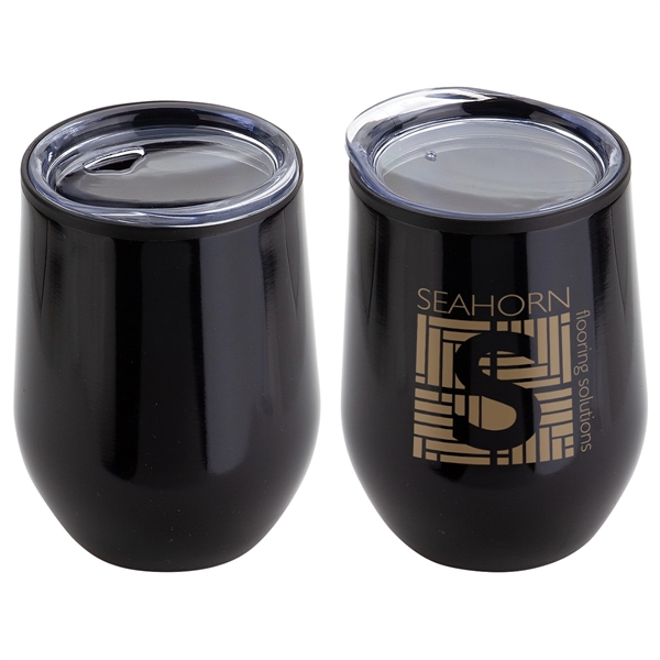 Metallic Black color option for 12 Oz Stainless Steel/Polypropylene Wine Goblet
