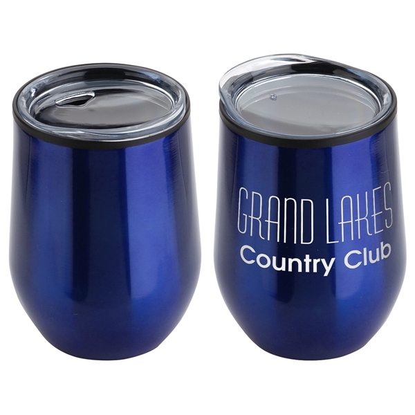 Metallic Blue color option for 12 Oz Stainless Steel/Polypropylene Wine Goblet