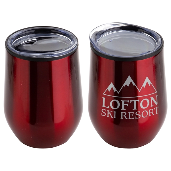 Metallic Red color option for 12 Oz Stainless Steel/Polypropylene Wine Goblet