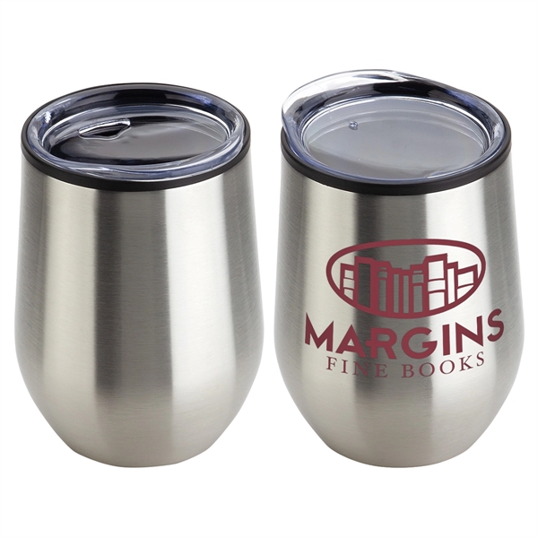 Metallic Silver color option for 12 Oz Stainless Steel/Polypropylene Wine Goblet