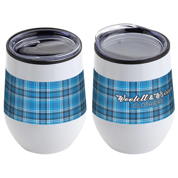 Metallic White color option for 12 Oz Stainless Steel/Polypropylene Wine Goblet