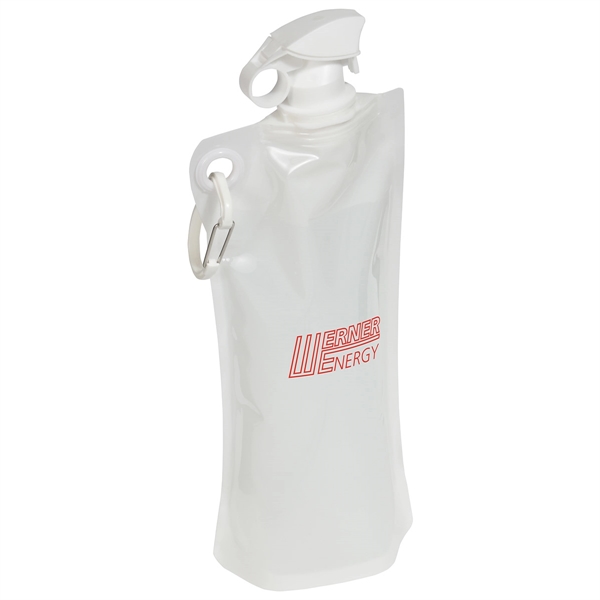 Bright White color option for 27 Oz Foldable Water Bottle With Carabiner