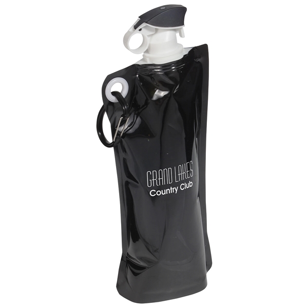 Dark Black color option for 27 Oz Foldable Water Bottle With Carabiner
