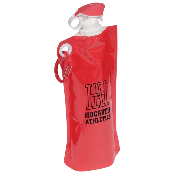 Medium Red color option for 27 Oz Foldable Water Bottle With Carabiner