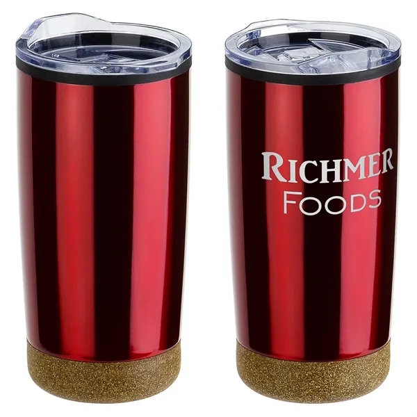Medium Red color option for 20 Oz Stainless Steel/Polypropylene Tumbler With Cork Base