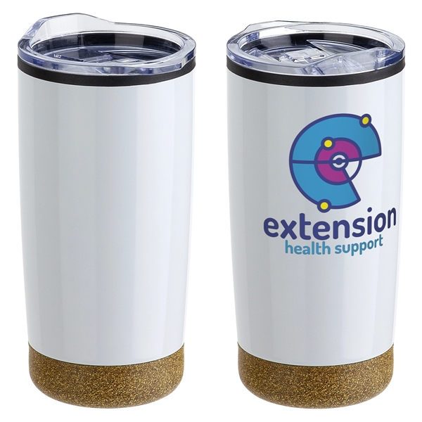 Medium White color option for 20 Oz Stainless Steel/Polypropylene Tumbler With Cork Base