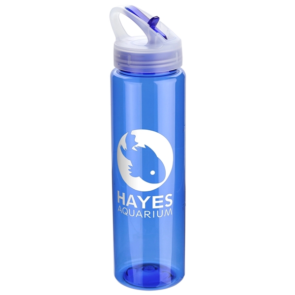 Clear Blue color option for 32 Oz Pet Bottle With Flip Up Lid