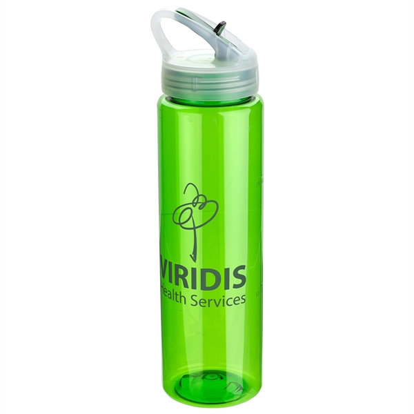 Clear Green color option for 32 Oz Pet Bottle With Flip Up Lid