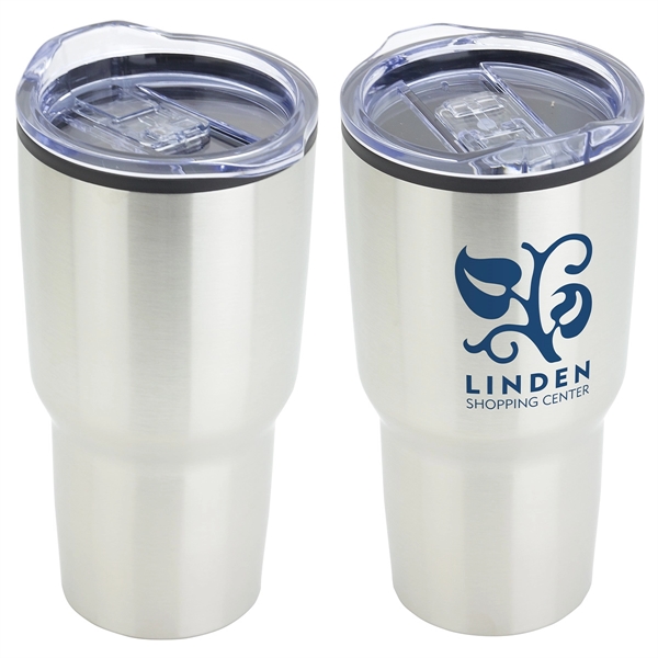 Metallic Silver color option for 30 Oz Stainless Steel/Polypropylene Travel Tumbler