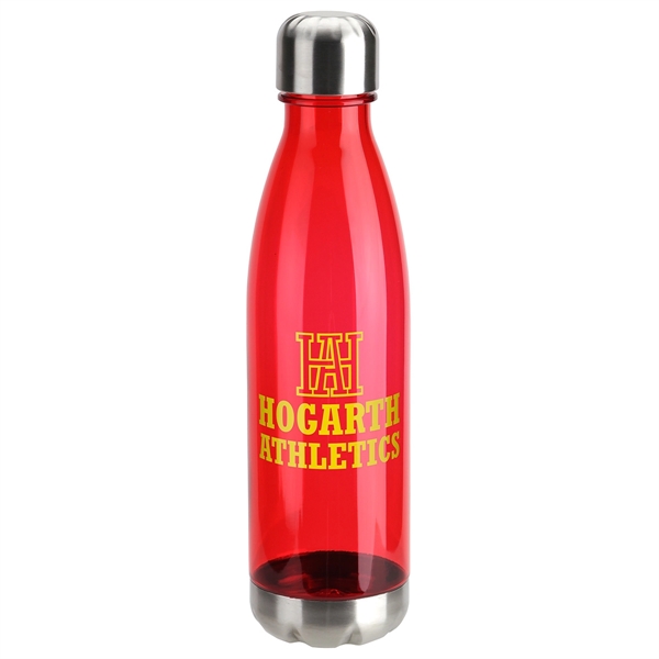 Clear Red color option for 25 Oz Tritan™ Bottle With Stainless Base And Cap