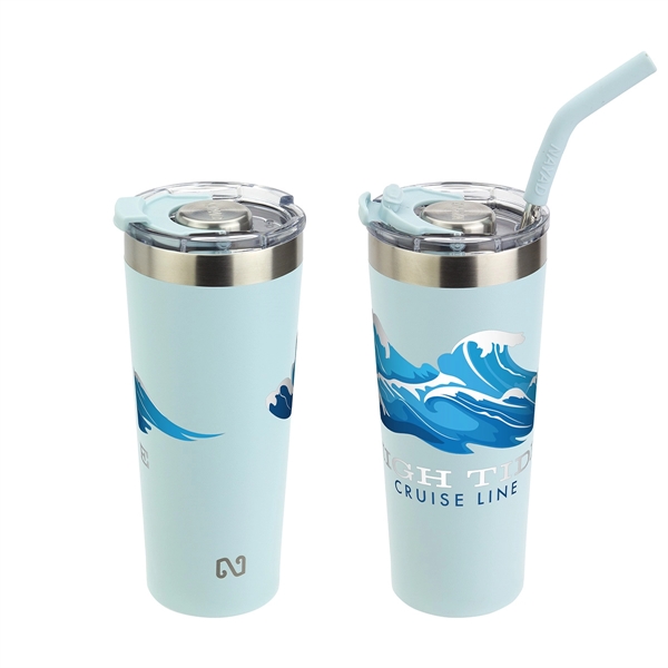 Light Blue color option for 22 Oz Stainless Steel Double Wall Tumbler With Straw