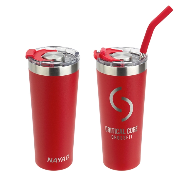 Medium Red color option for 22 Oz Stainless Steel Double Wall Tumbler With Straw