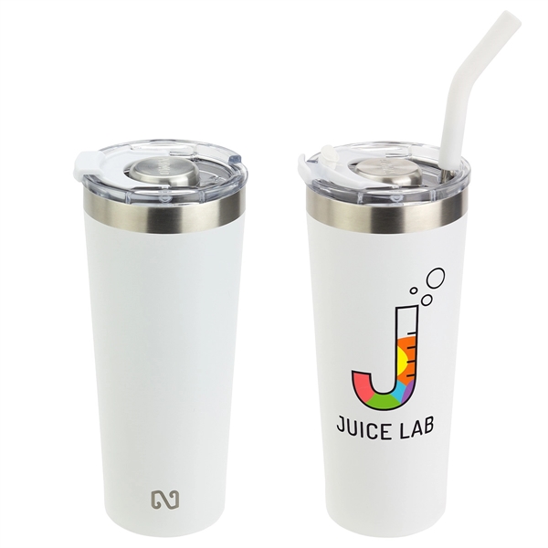 Medium White color option for 22 Oz Stainless Steel Double Wall Tumbler With Straw
