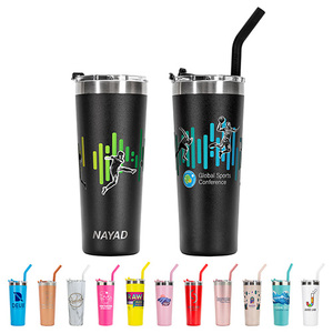 Photo of 22 Oz Stainless Steel Double Wall Tumbler With Straw