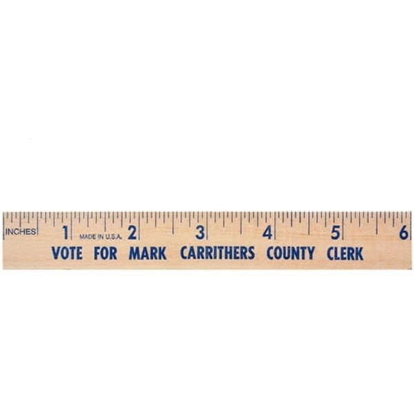 Wood color option for 6" Natural Finish Flat Wood Ruler