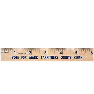 Photo of 6" Natural Finish Flat Wood Ruler