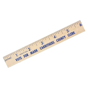 Photo of 6" Natural Finish Flat Wood Ruler