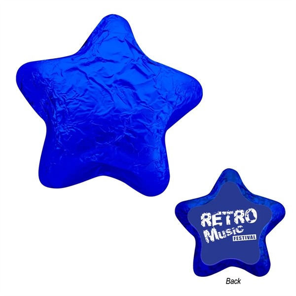Choc Stars Blue Foil Milk Choc color option for Individually Wrapped Chocolate Stars