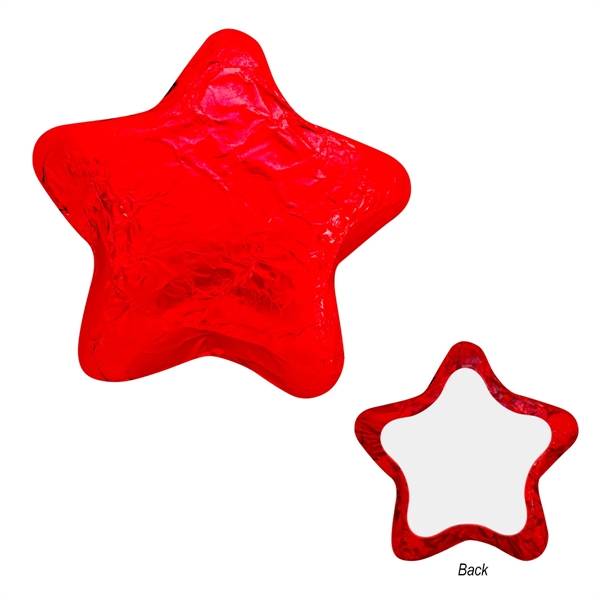 Choc Stars Red Foil Milk Choc color option for Individually Wrapped Chocolate Stars