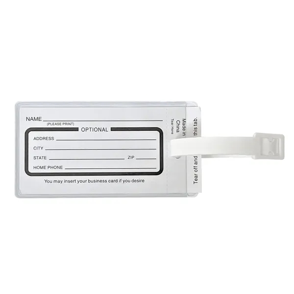Tag/ White Plastic Strap (7-3/8") color option for Full Color Luggage Tag