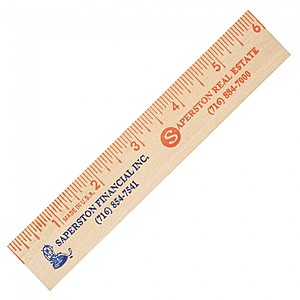 Photo of 6" Natural Finish Flat Wood Ruler