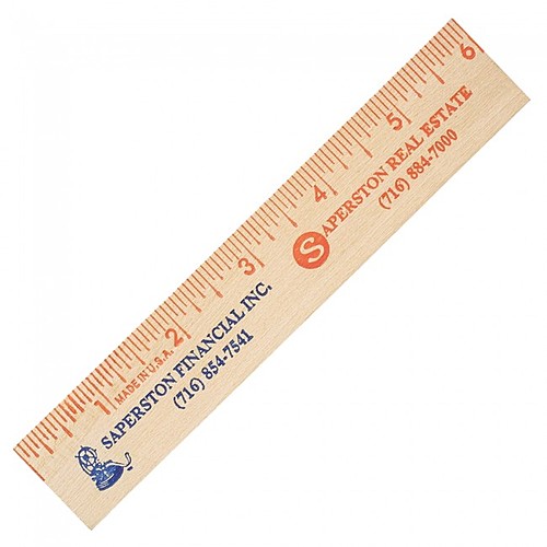 Main photo of 6" Natural Finish Flat Wood Ruler