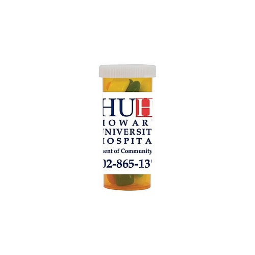 Photo of Mini Pill Bottle Filled With Red Hots Candy