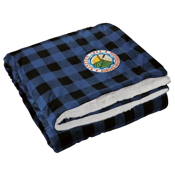 Buffalo Check Navy color option for Sherpa Throw