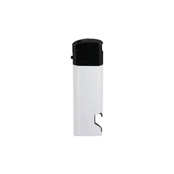 White color option for Solid Electronic Lighter W/Bottle Opener