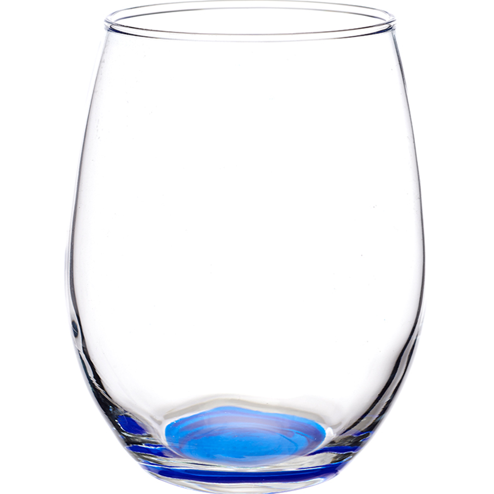 Blue color option for 15 Oz. Arc Perfection Stemless Wine Glasses With Colored Bottom
