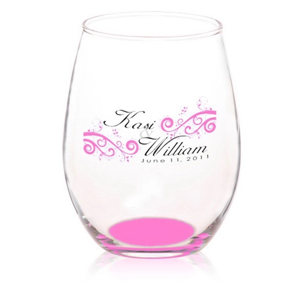 Clear color option for 15 Oz. Arc Perfection Stemless Wine Glasses With Colored Bottom