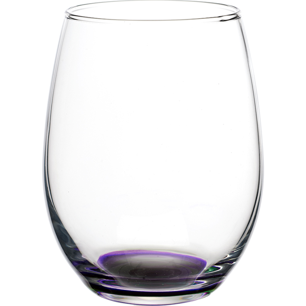 Purple color option for 15 Oz. Arc Perfection Stemless Wine Glasses With Colored Bottom
