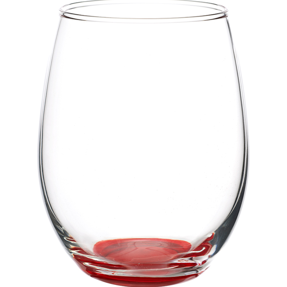 Red color option for 15 Oz. Arc Perfection Stemless Wine Glasses With Colored Bottom