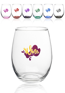 Photo of 15 Oz. Arc Perfection Stemless Wine Glasses With Colored Bottom
