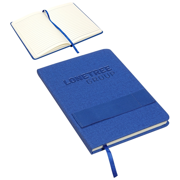 Medium Blue color option for Council Textured Journal With Phone + Pen Holder