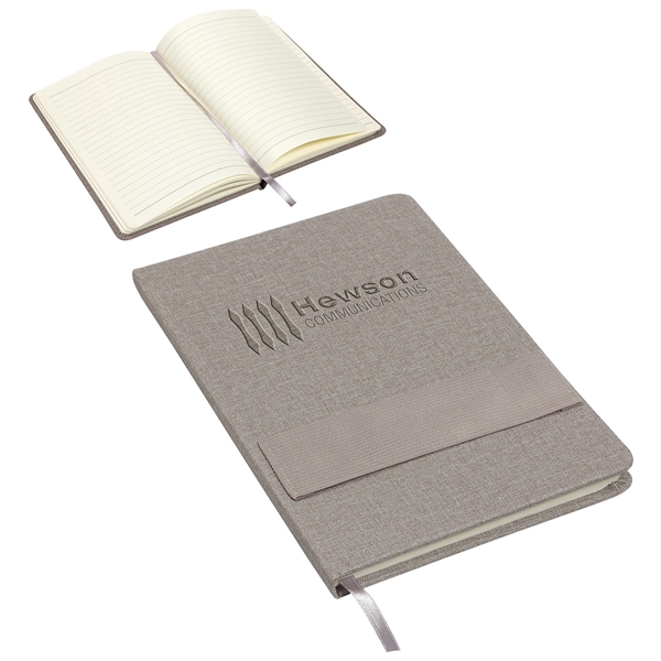 Medium Gray color option for Council Textured Journal With Phone + Pen Holder