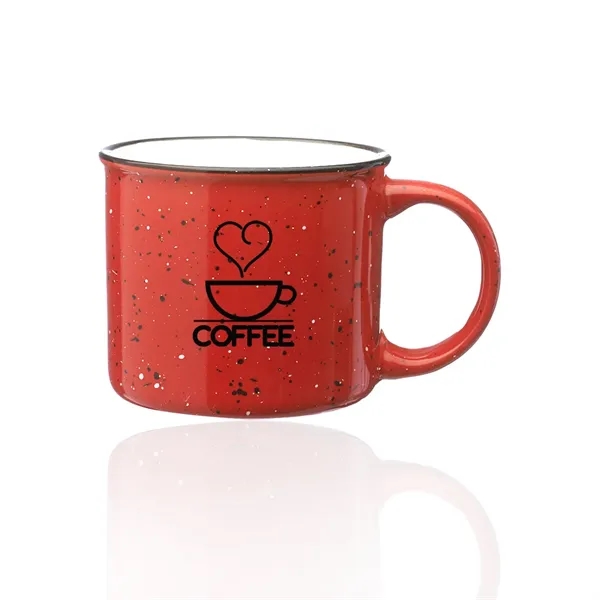 Red color option for 13 Oz. Ceramic Custom Campfire Coffee Mugs