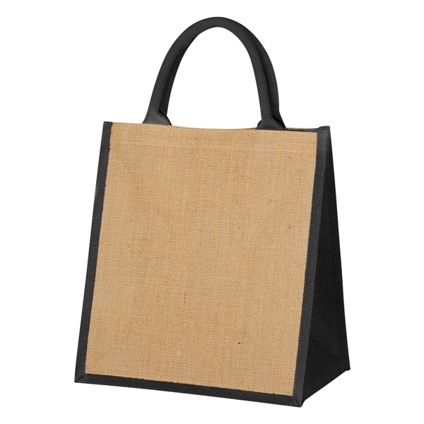 Natural With Black color option for Escape Jute Tote Bag