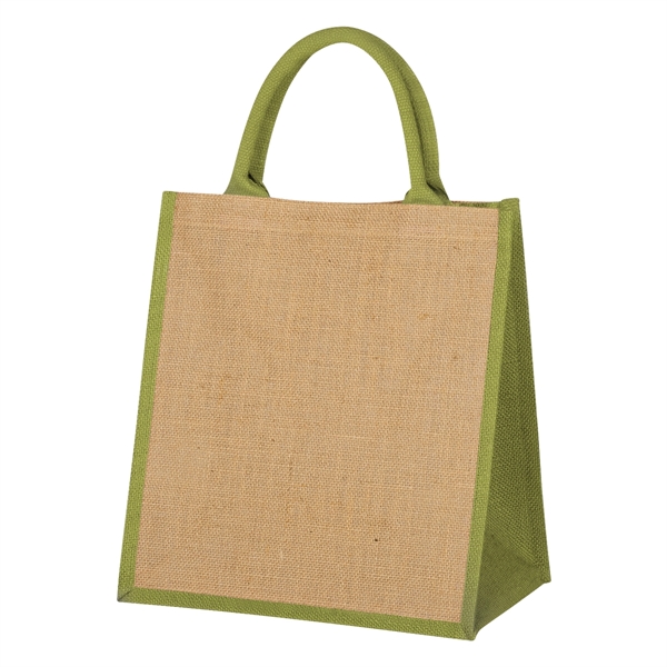Natural/Lime color option for Escape Jute Tote Bag