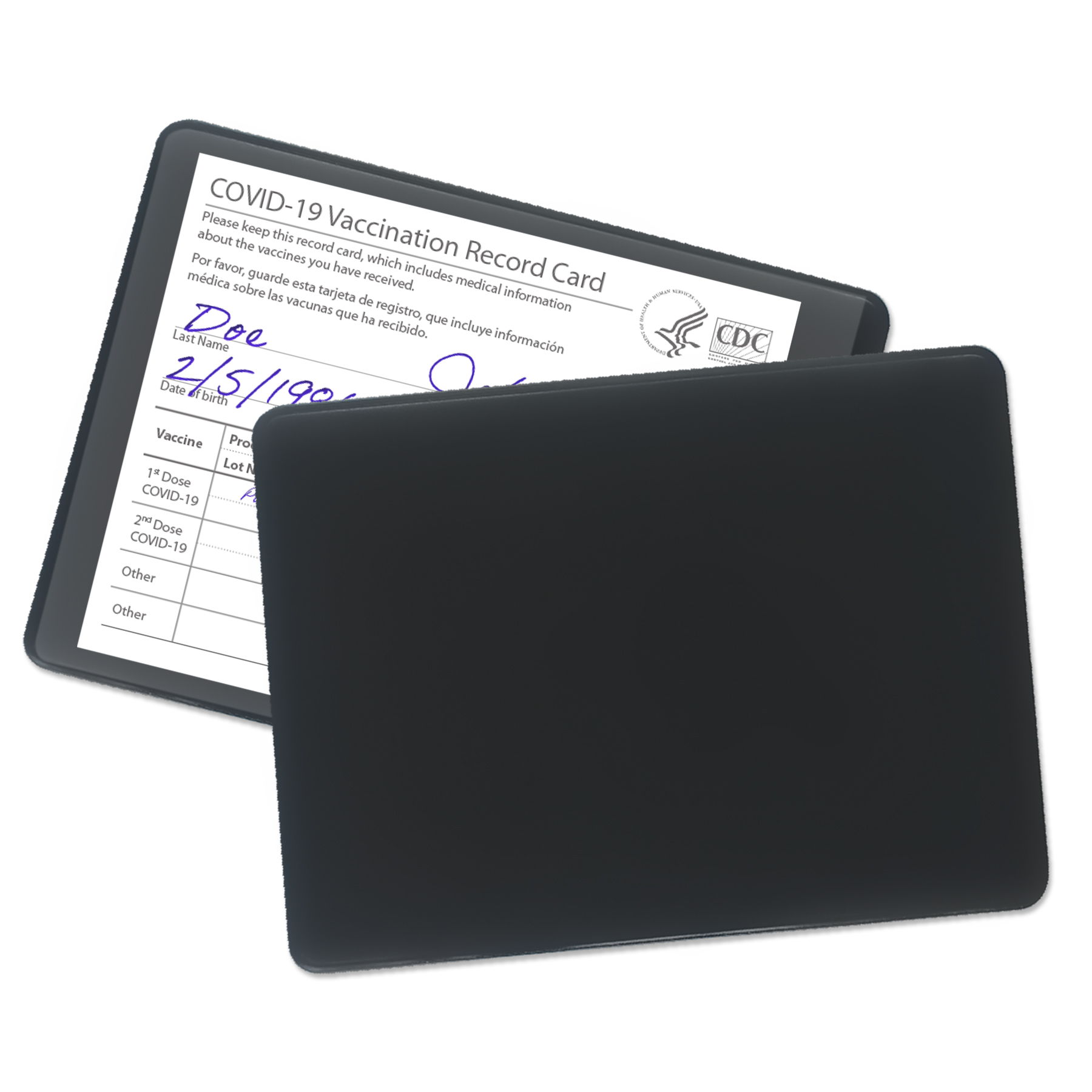 Black color option for Small Vaccination Card Holder