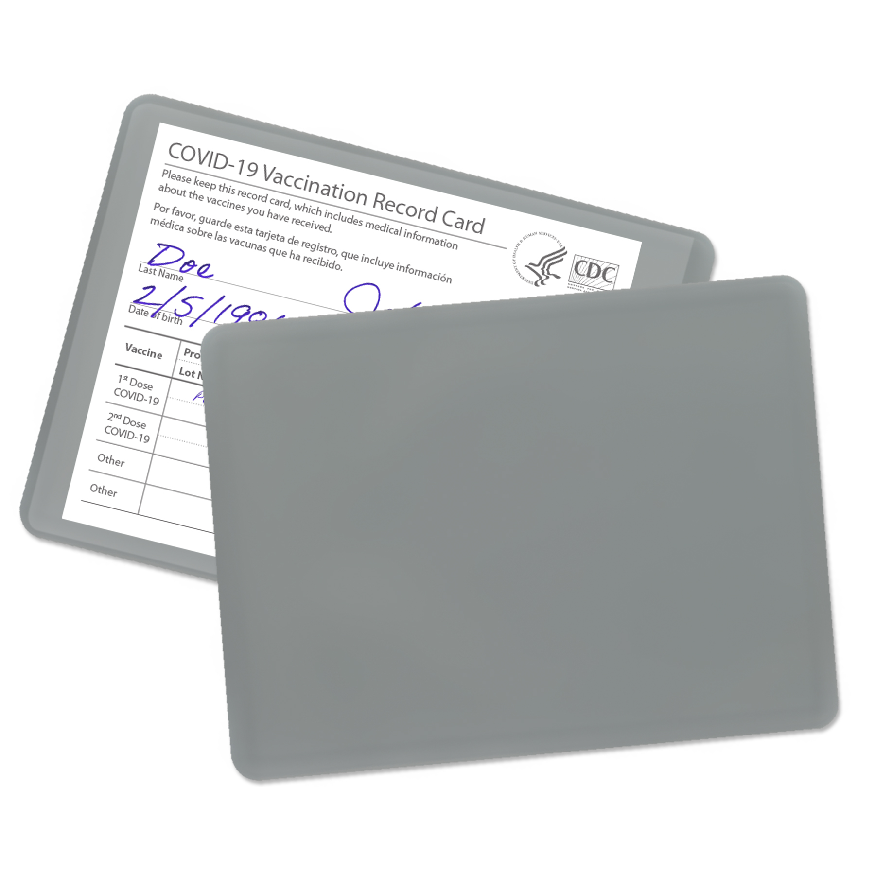 Gray color option for Small Vaccination Card Holder