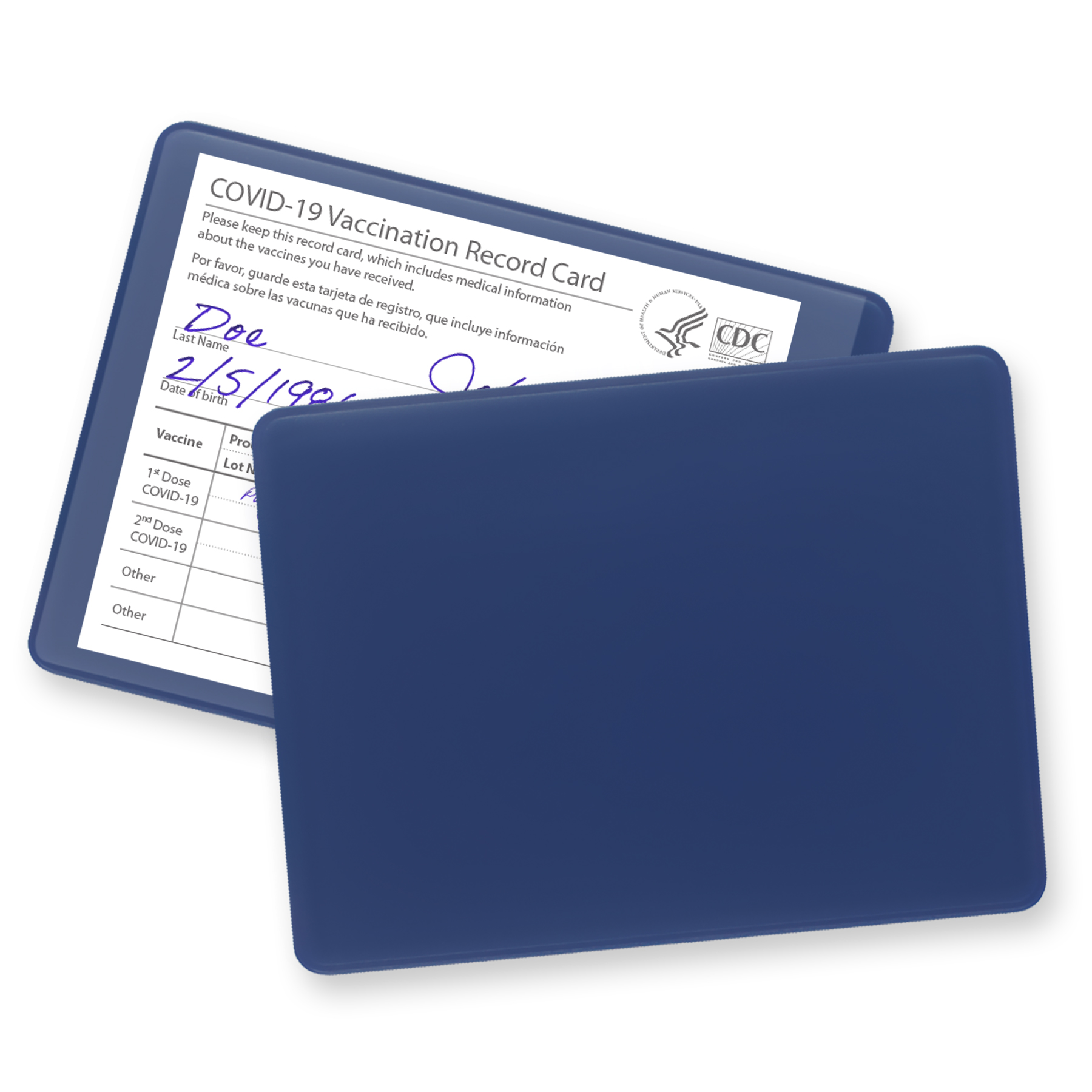 Royal Blue color option for Small Vaccination Card Holder