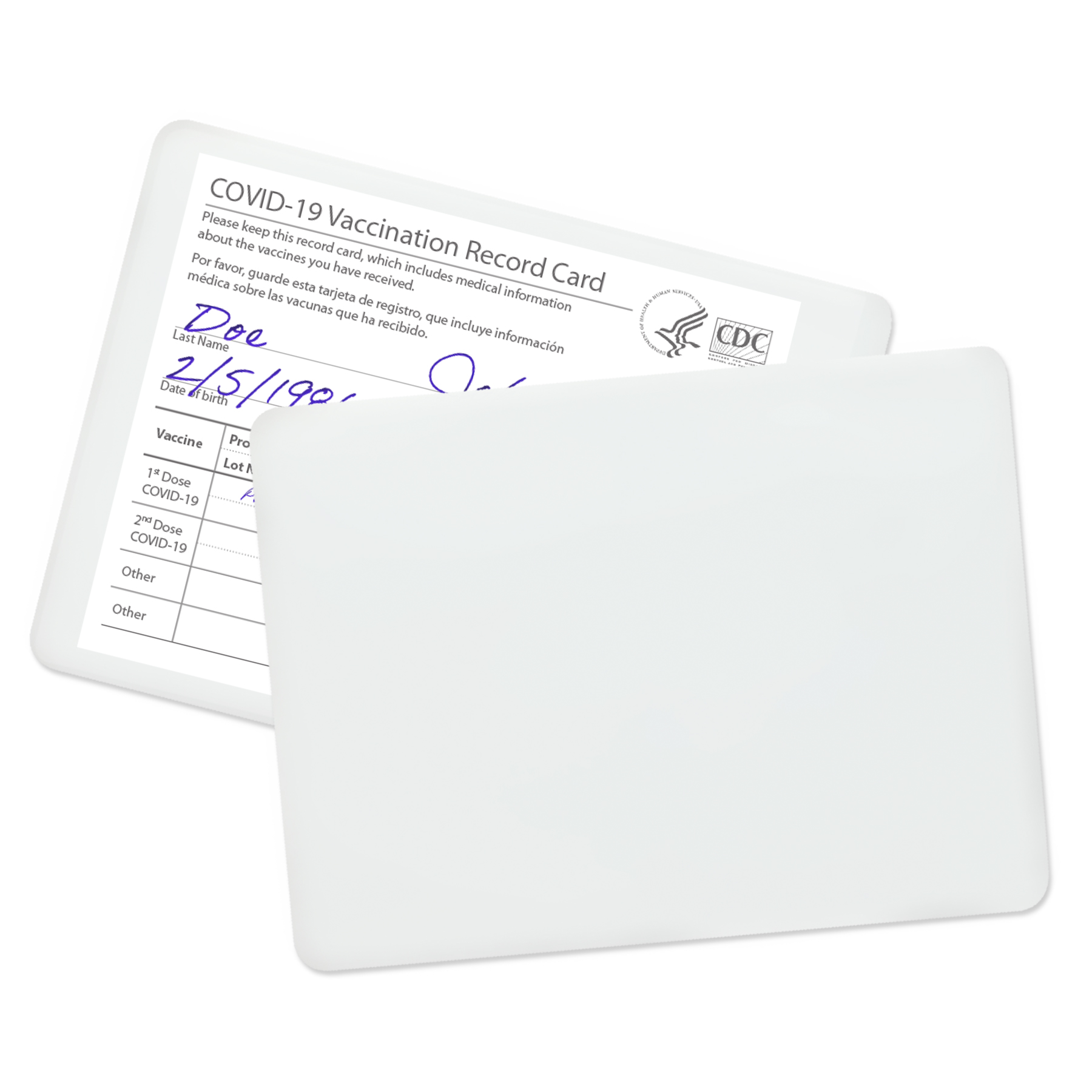 White color option for Small Vaccination Card Holder